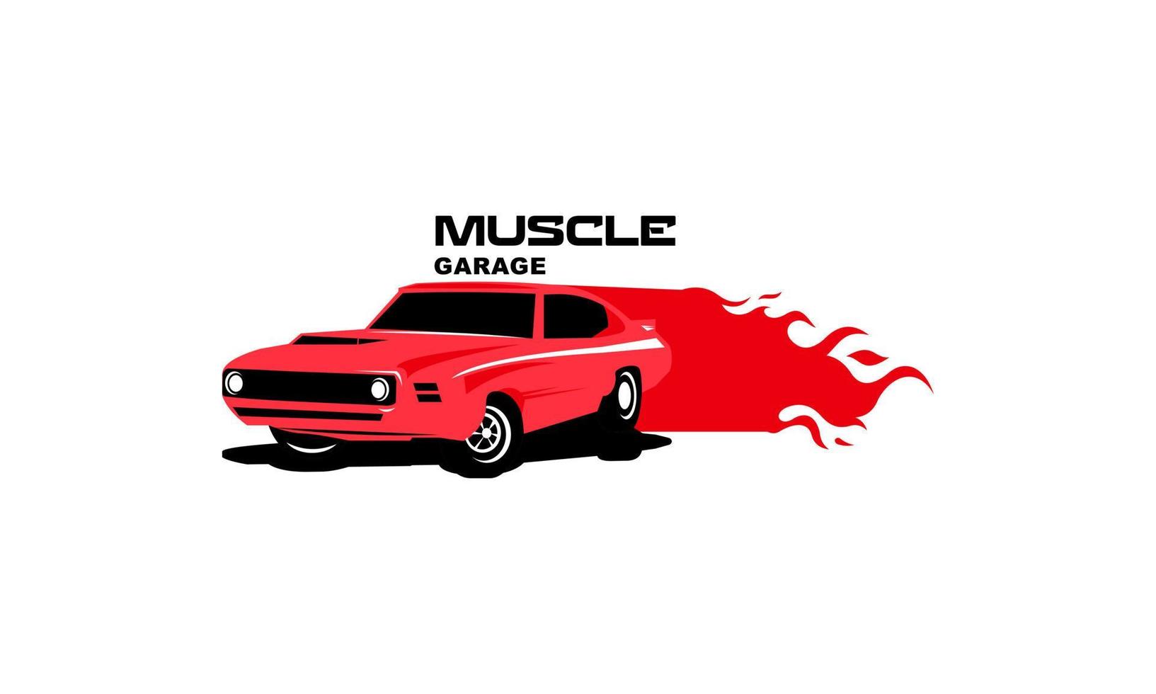 Muscle logo. Service car repair, car restoration and car club design elements. vector