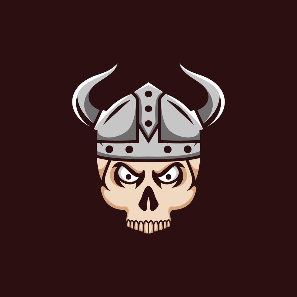 cráneo vikingo ilustración logotipo creativo vector