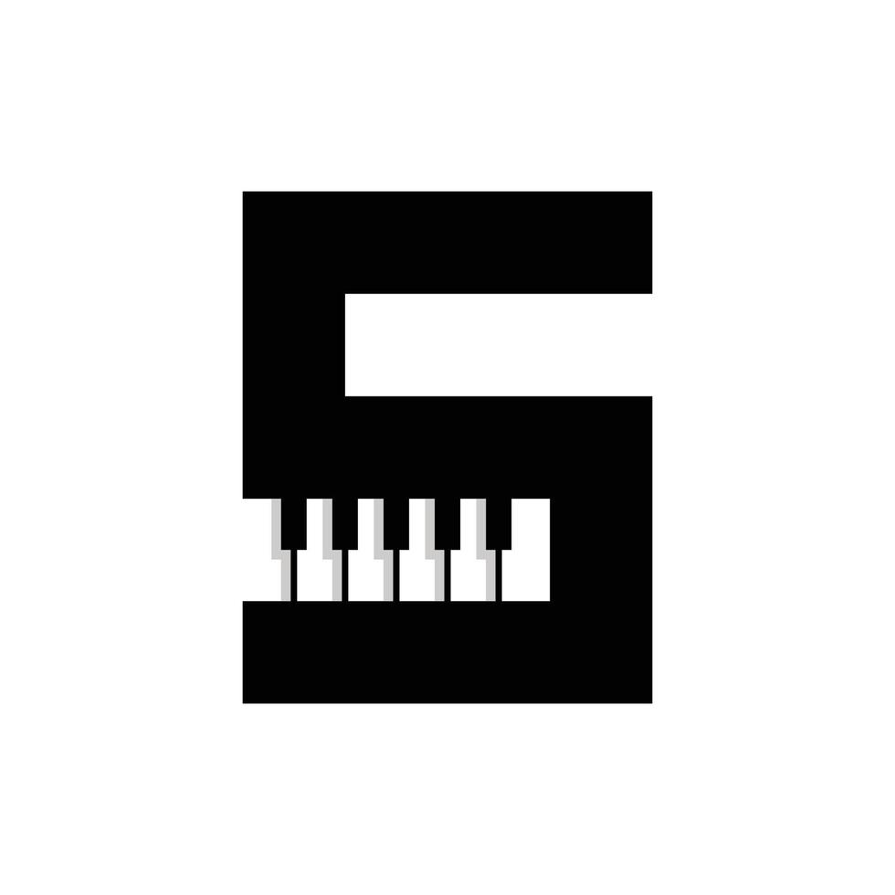 letra s piano musical logo vector