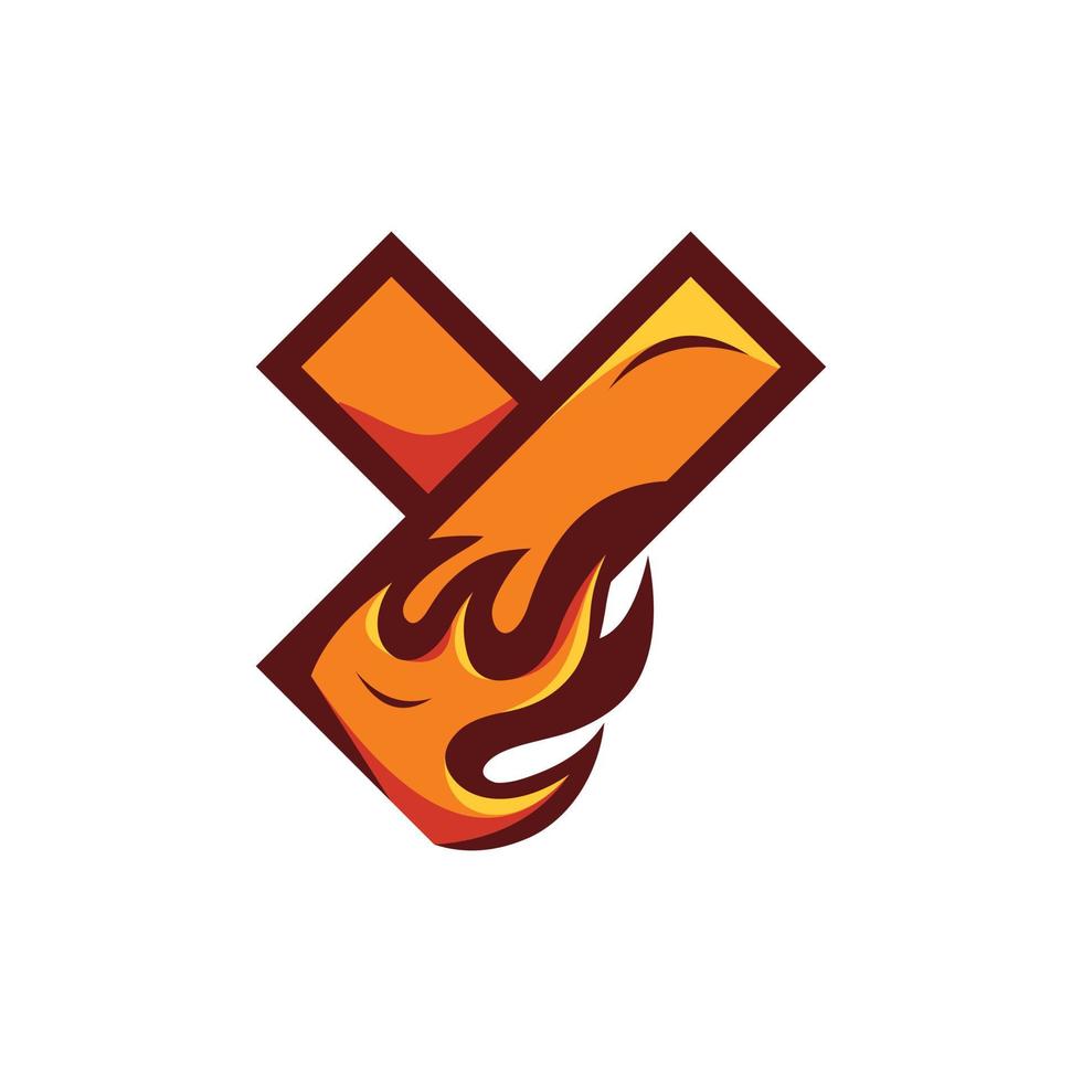 Letter Y Fire Modern Business Logo vector