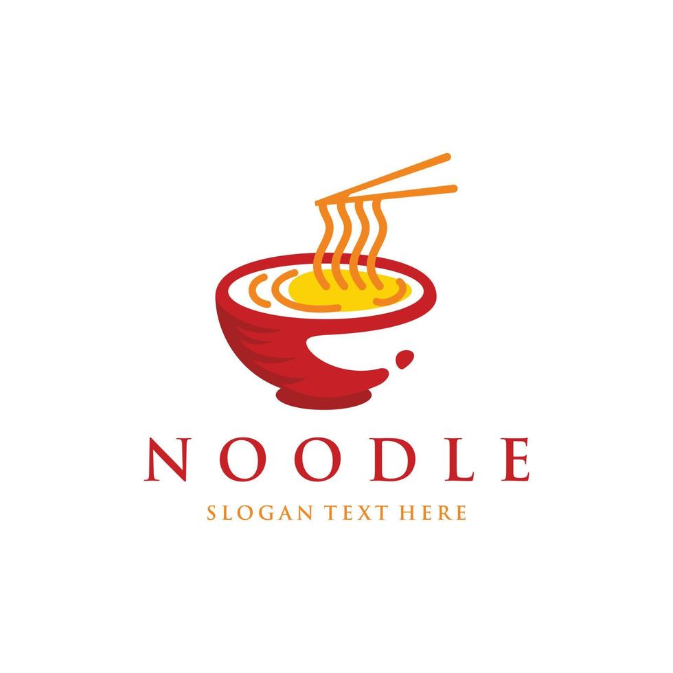 Bowl Noodle Food Creative Logo vector