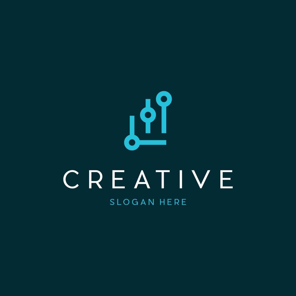 Dot Circuit Technology Simple Logo vector