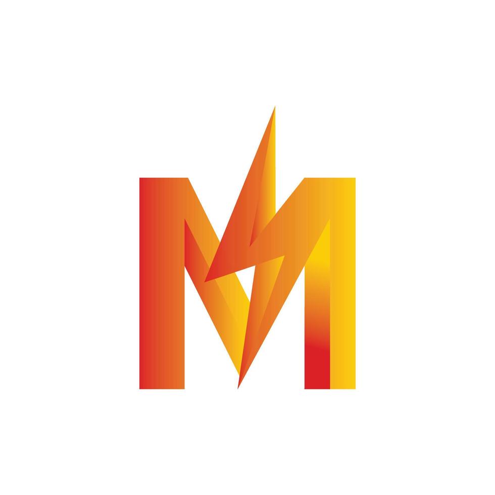 Letter M Thunderbolt Modern Logo vector