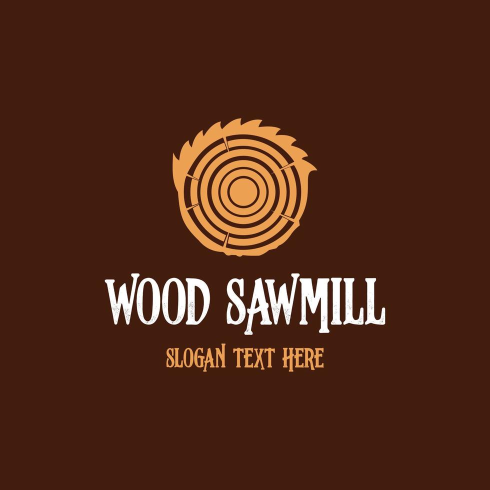 Wood Sawmill Industrial Simple Logo vector