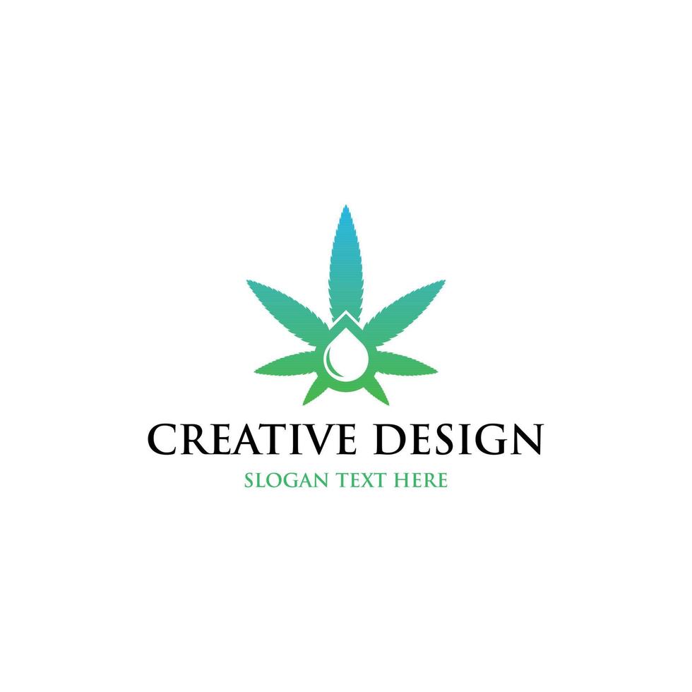 Drop Cannabis Nature Ecology Logo vector