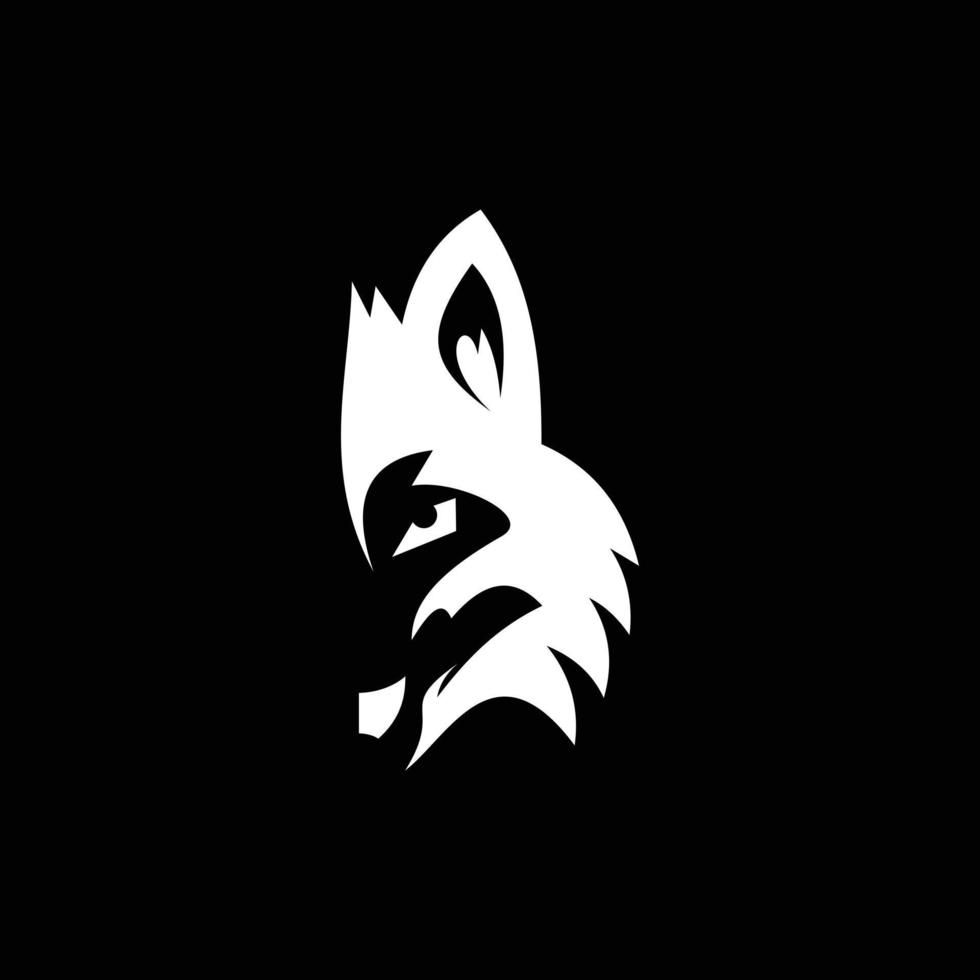 Head Wolf Geometric Simple Modern Logo vector