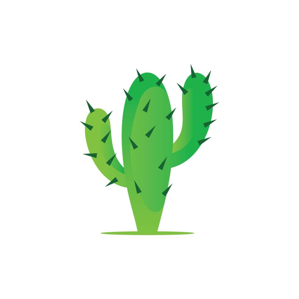 logotipo de ilustración de ecología de cactus de planta vector