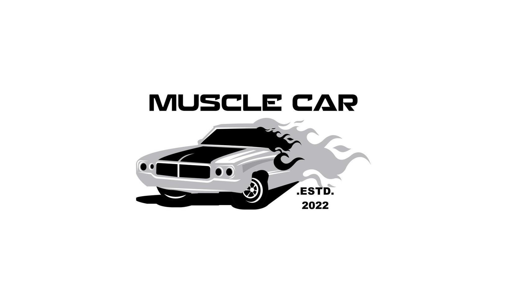 logotipo muscular. servicio de reparación de automóviles, restauración de automóviles y elementos de diseño de clubes de automóviles. vector