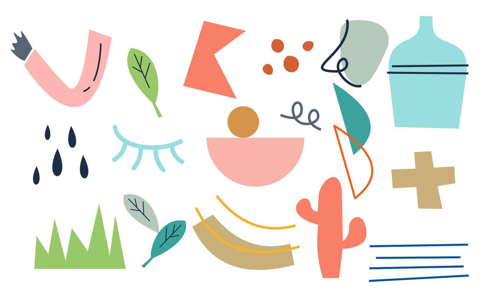 Modern trendy doodle and abstract nature icons vector illustration