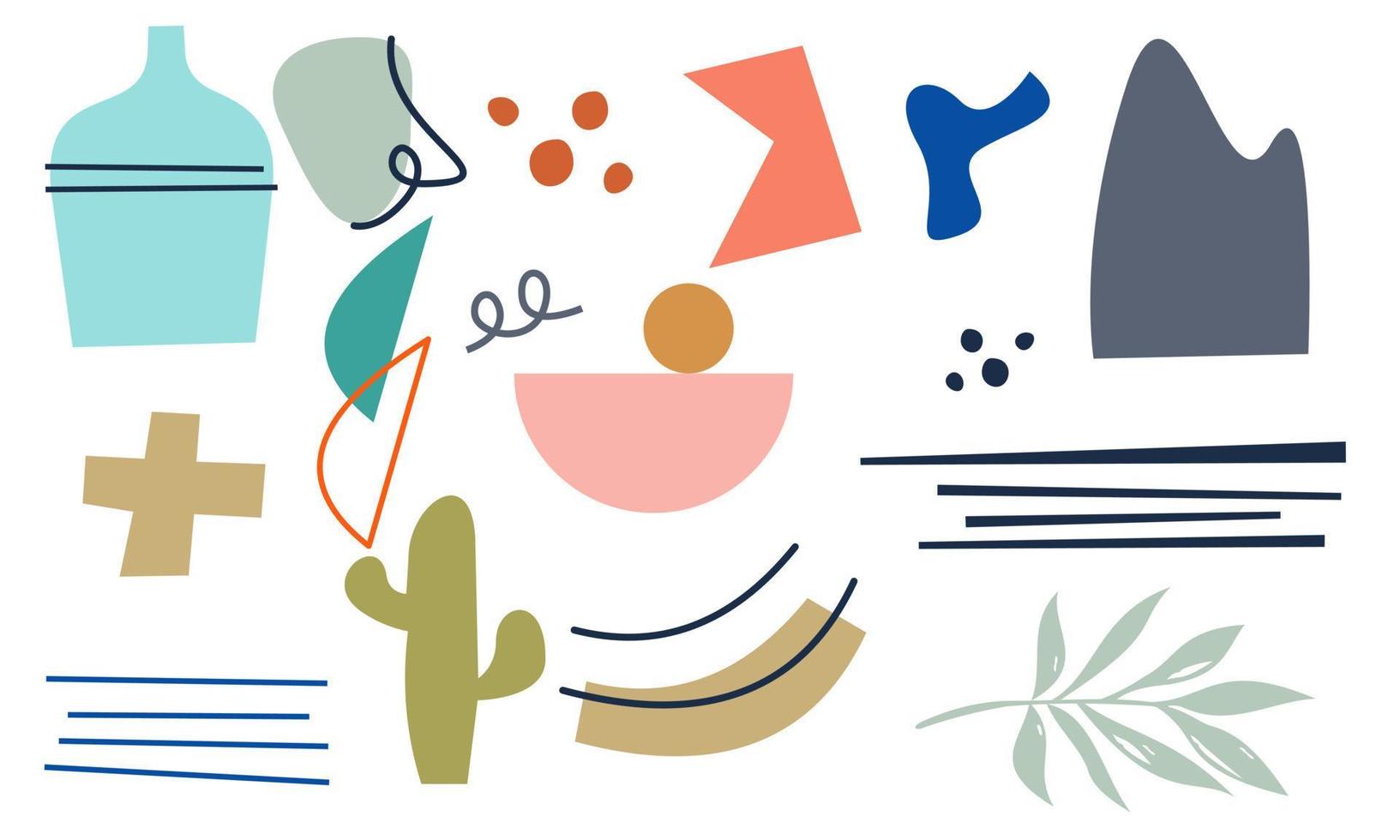 Modern trendy doodle and abstract nature icons vector illustration