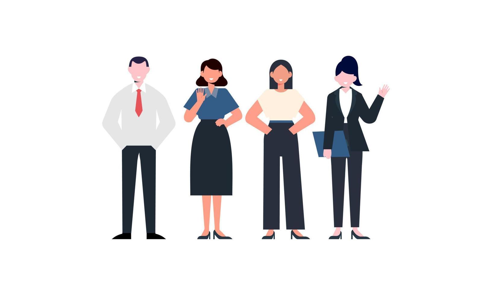 Business team ready to work. Business vector illustration template.