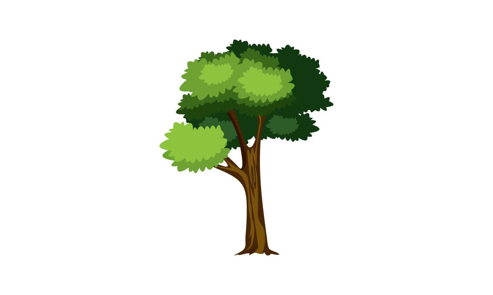 árbol verde caducifolio con raíces expuestas ilustración vectorial aislada vector