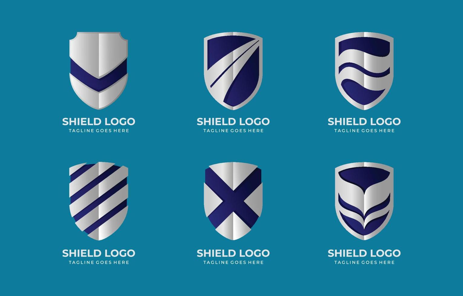 Blue Metallic Shield Logo vector