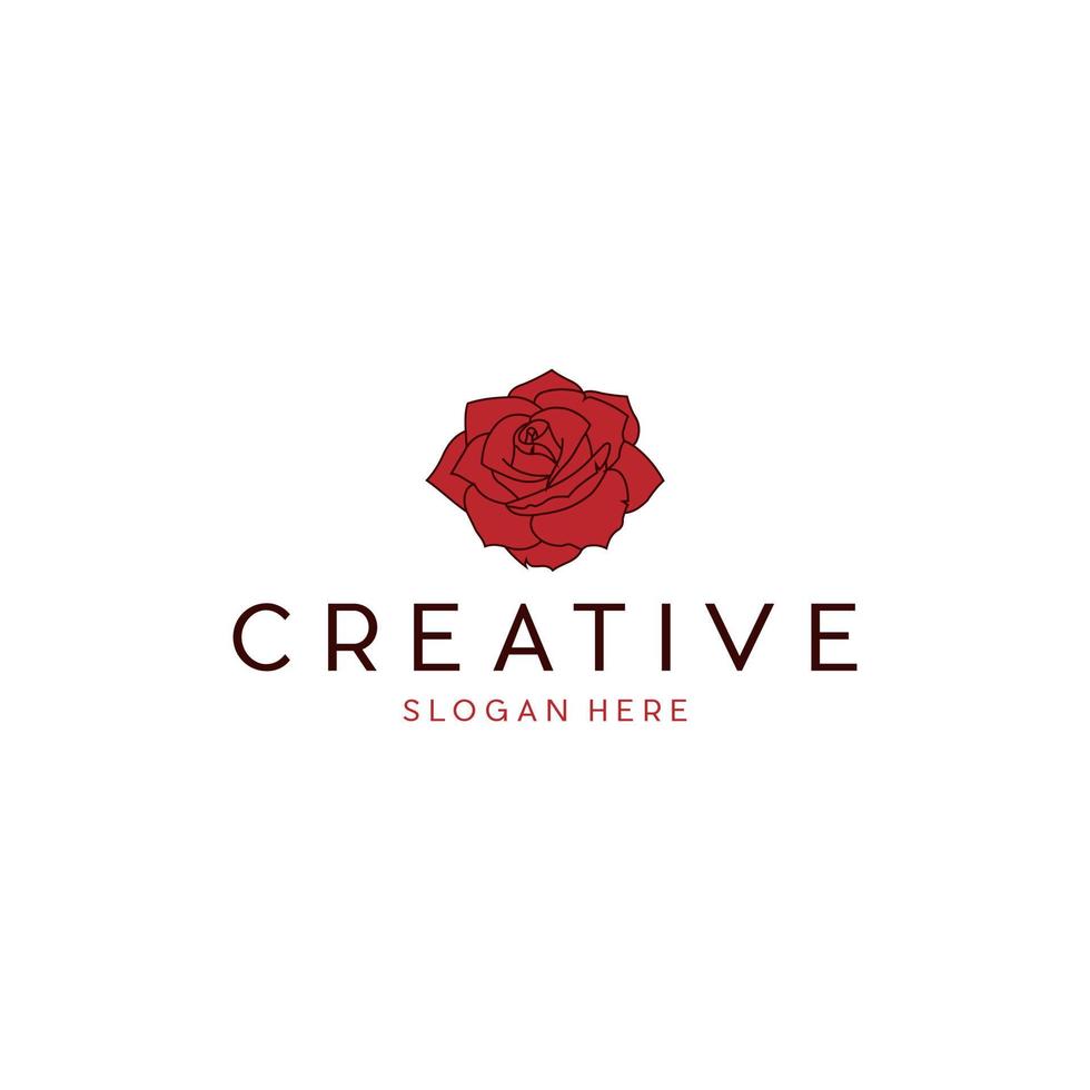 Beauty Roses Nature Simple Logo vector