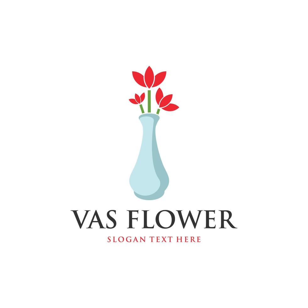 vas flor simple logotipo creativo vector