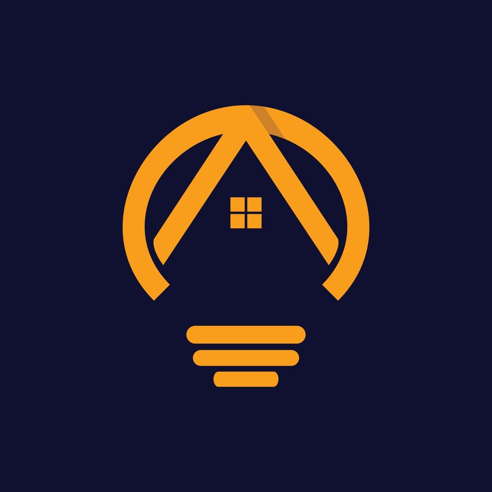 casa bombilla eléctrica simple moderno logo vector