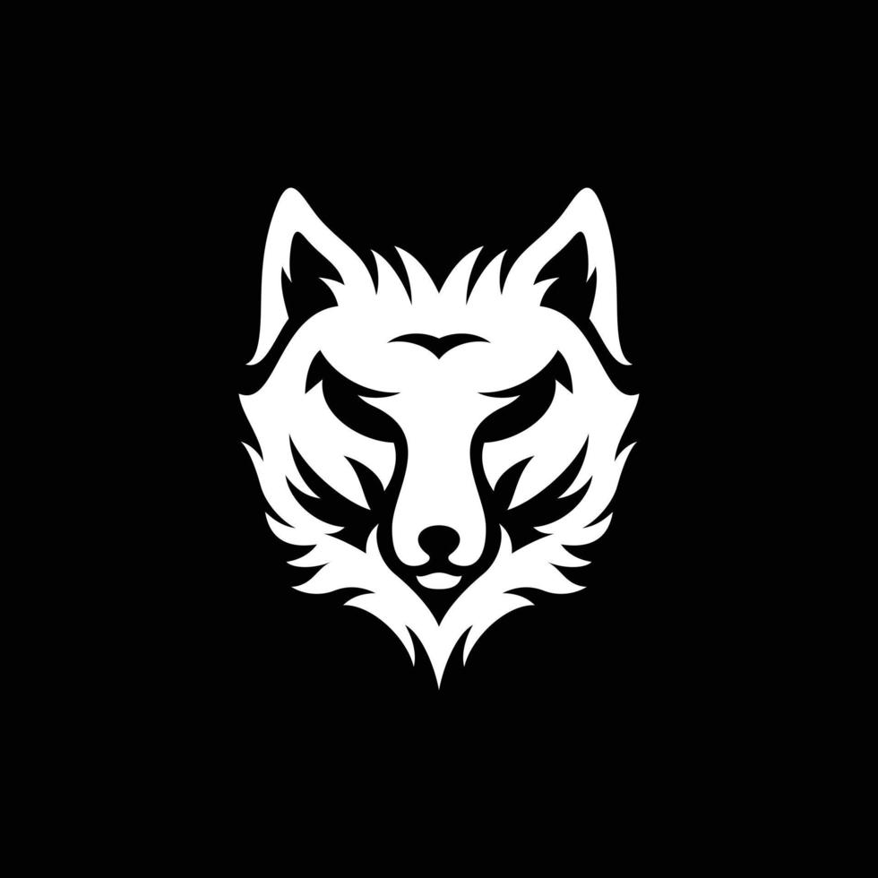 lobo silueta animal ilustración logo vector