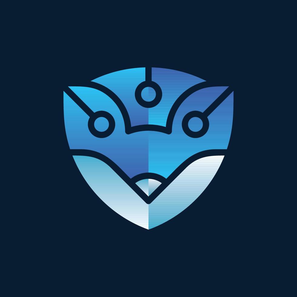 Fox Shield Circuit Modern Technology Logo vector