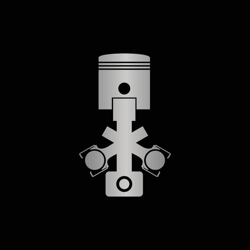 logotipo de ilustración de máquina de pistón vector