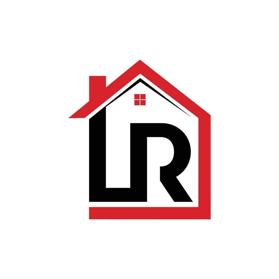 letra lr hogar realty logotipo simple vector