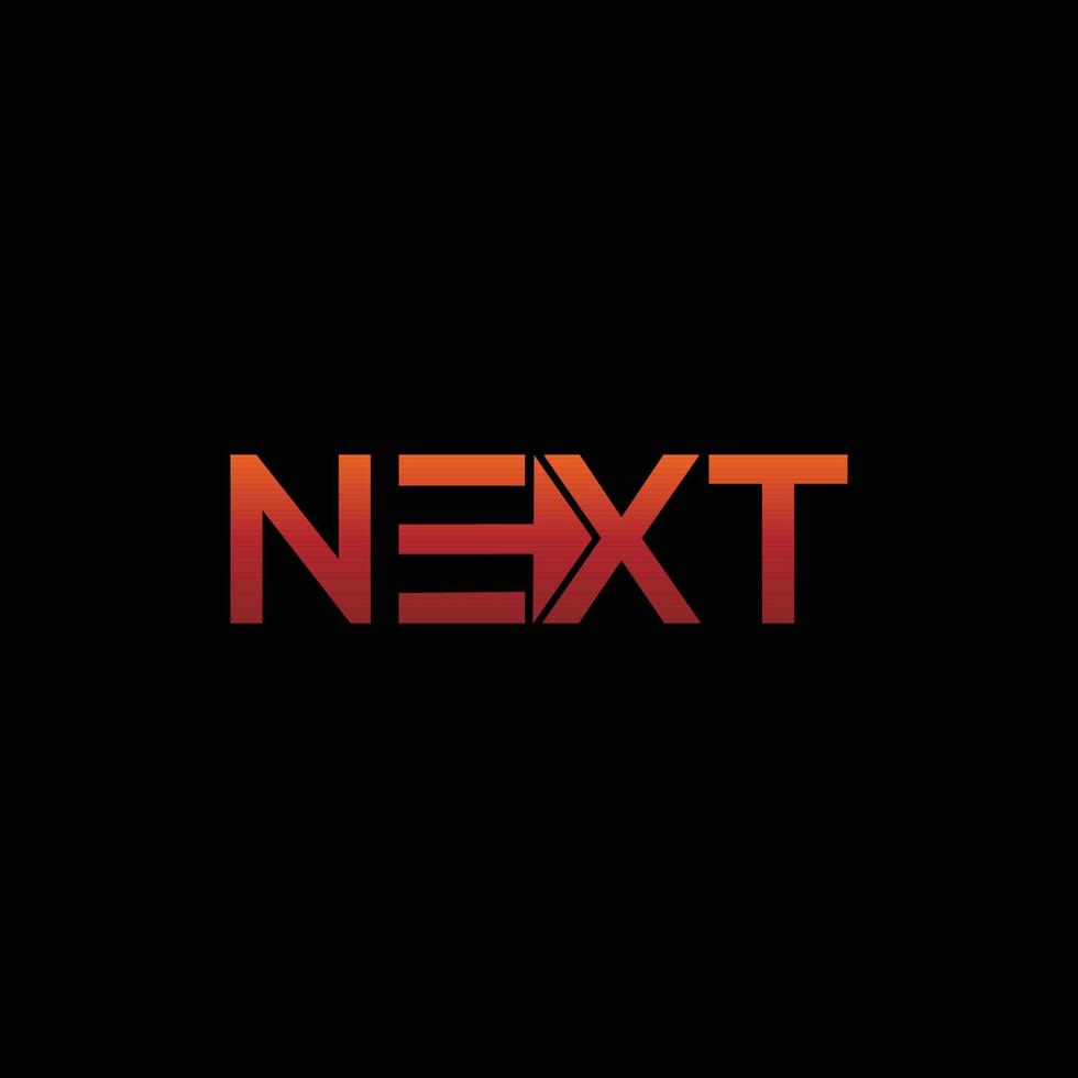 Next Brand Text Simple Modern Logo vector
