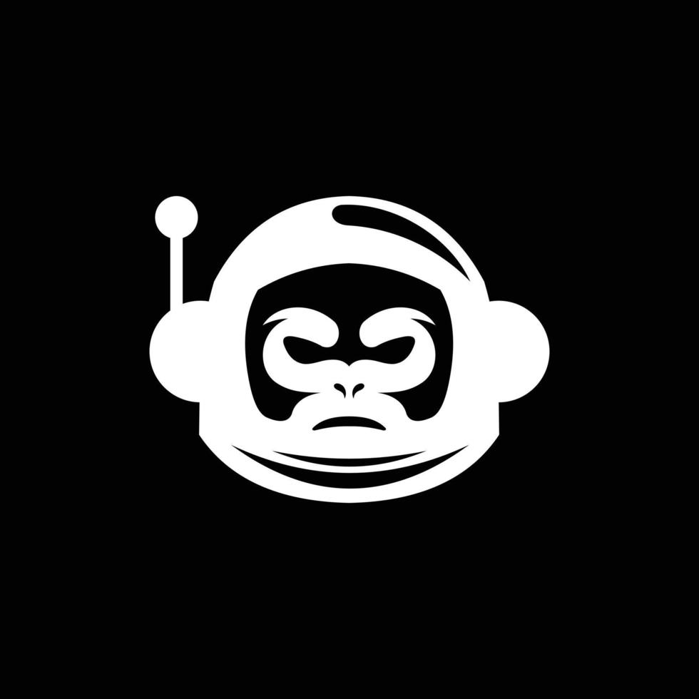 Monkey Astronaut Illustration Vector Logo