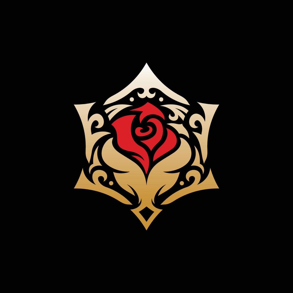 logotipo de lujo ornamental de rosas de belleza vector
