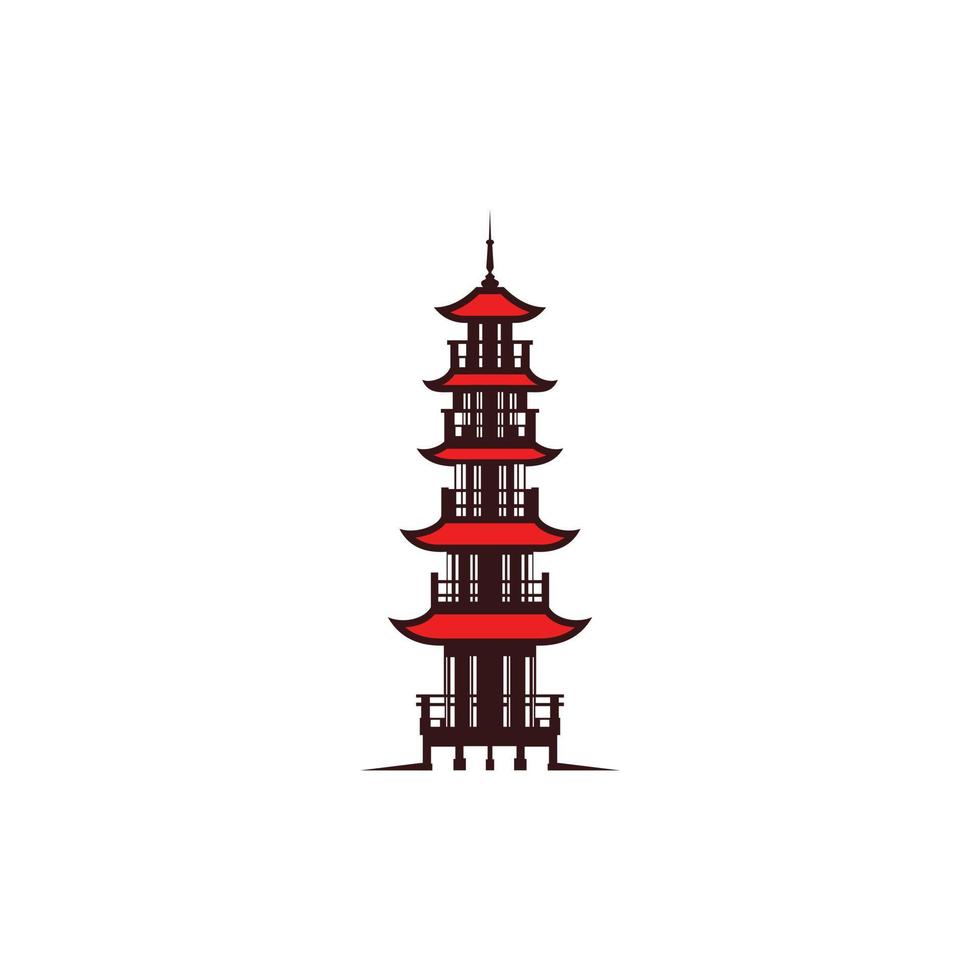 Pagoda Temple Simple Creative Logo vector