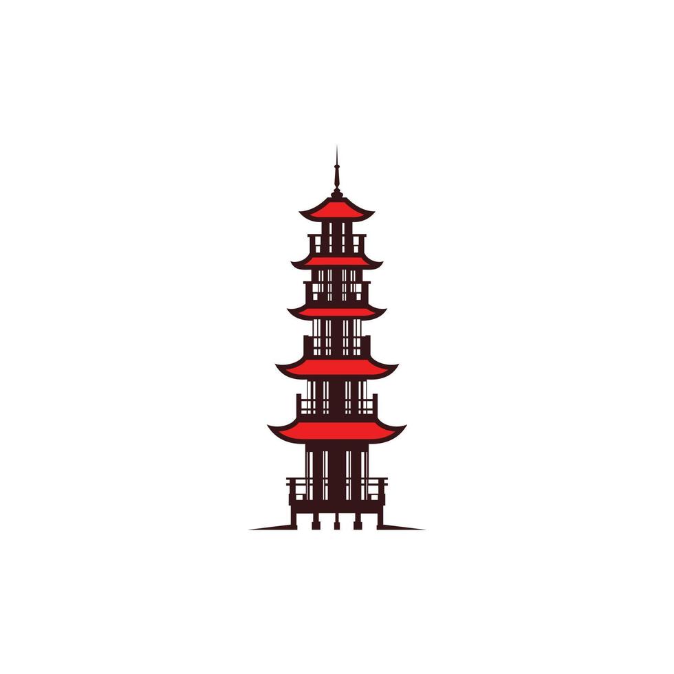 pagoda templo simple logotipo creativo vector