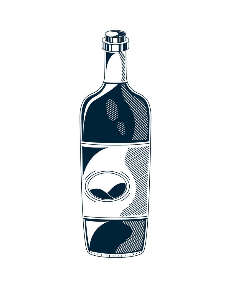 wine bottle sketch vector