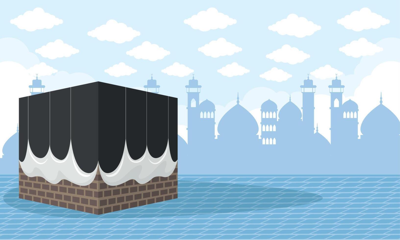 kaaba y mezquitas vector