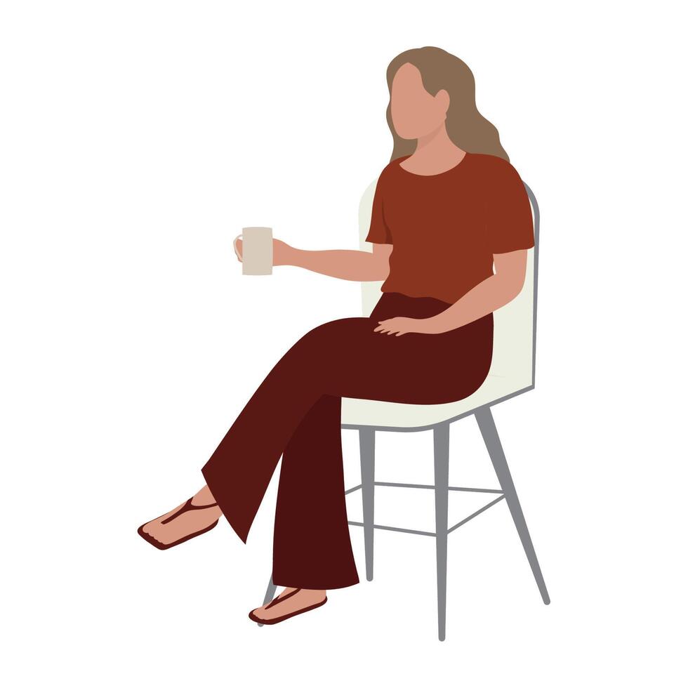 woman drinking coffee 10848632 Vector Art at Vecteezy