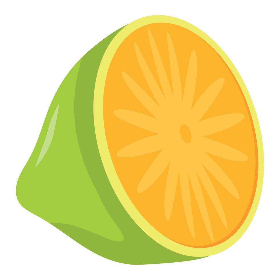 fruta de medio limon vector