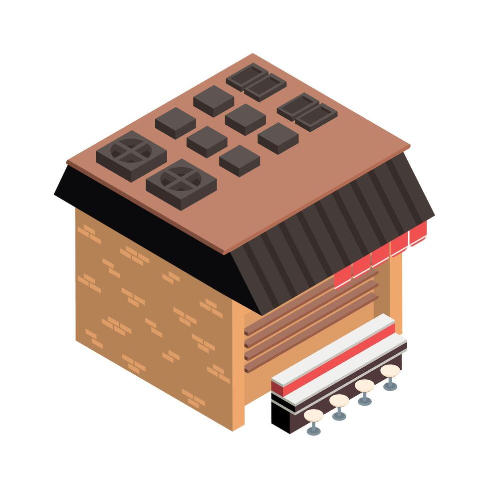 store building isometric vector