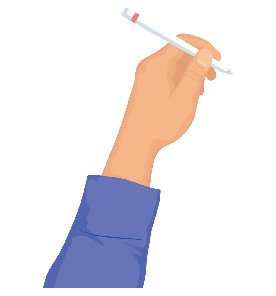 left hand writing with pen vector