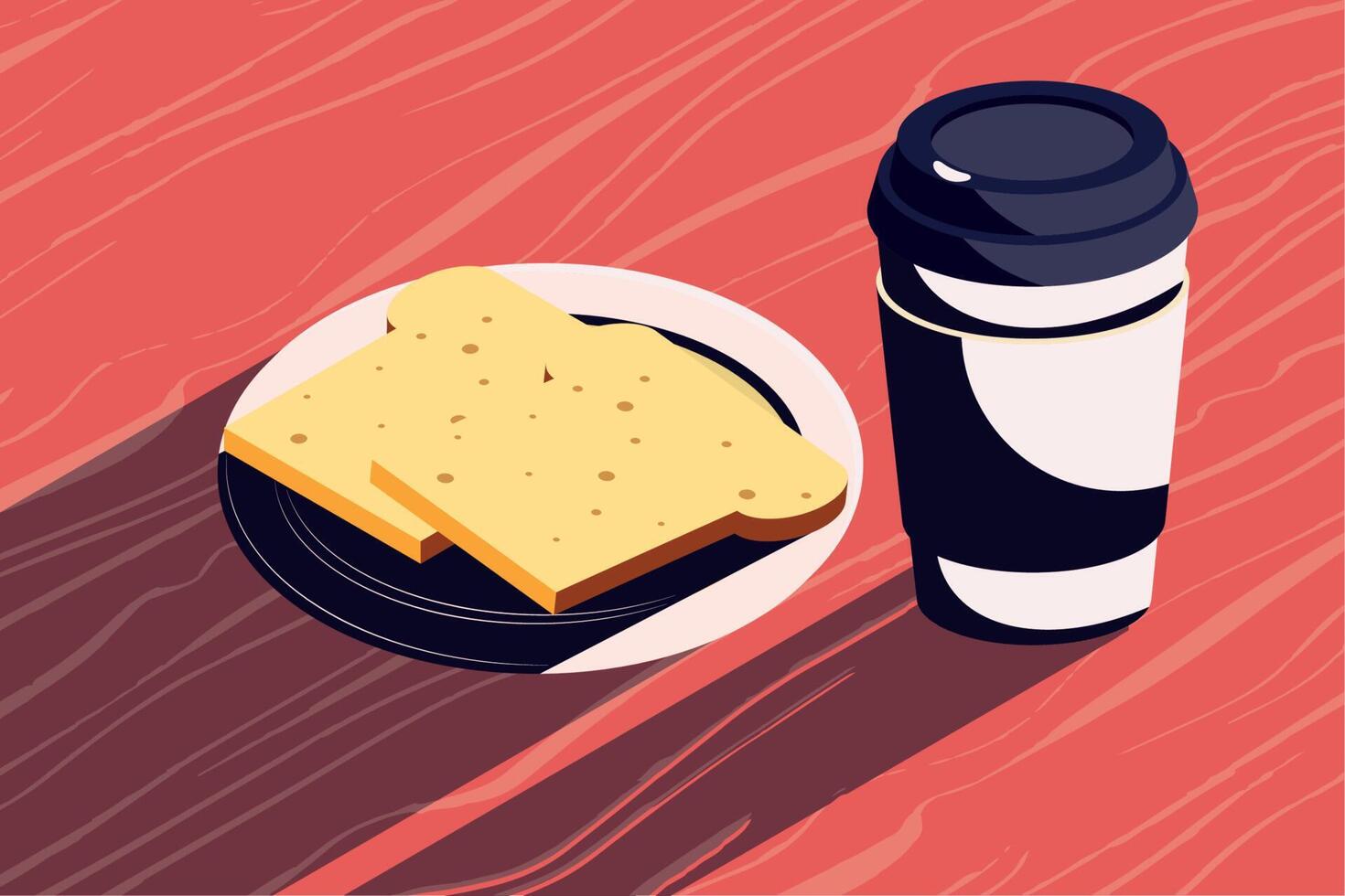 coffee pot with bread vector