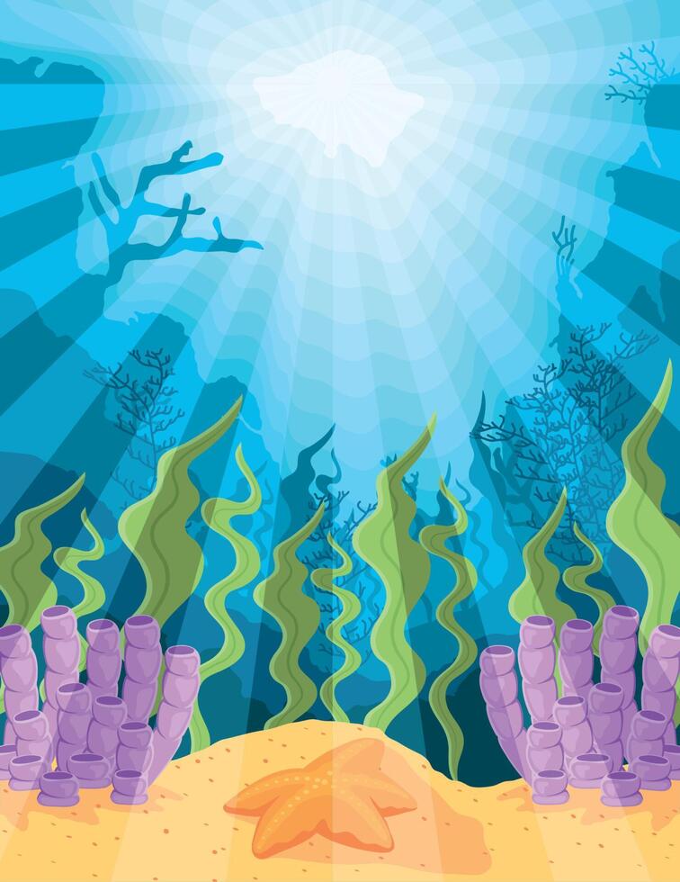 coral reefs with algaes vector