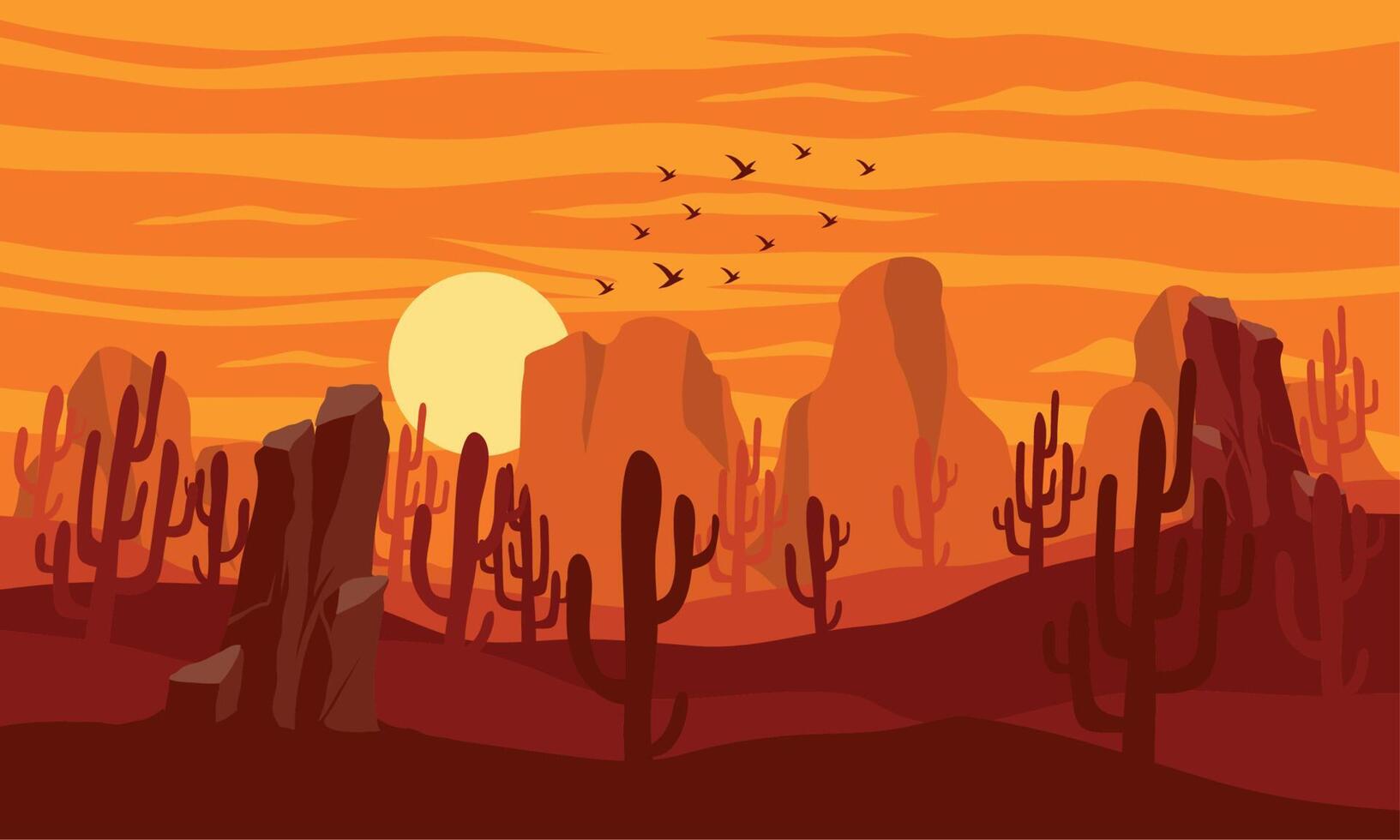 landscape desert mountains vector