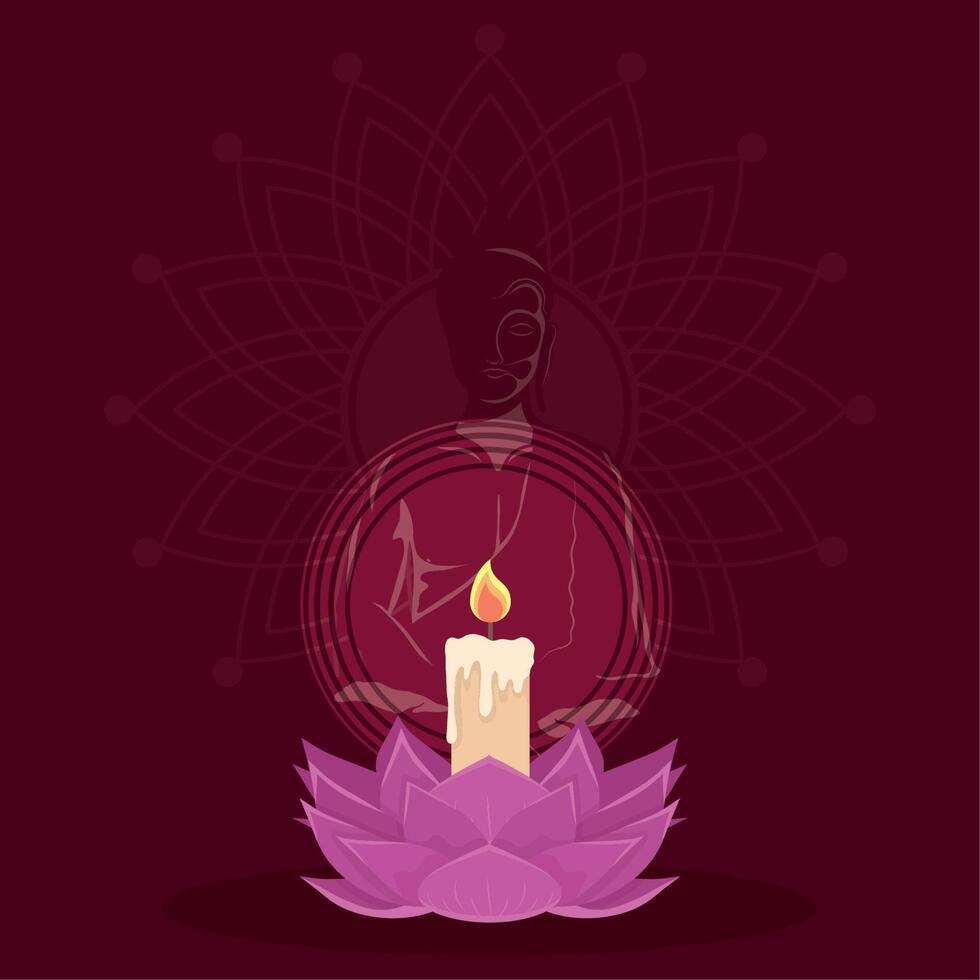 vesak day postcard vector