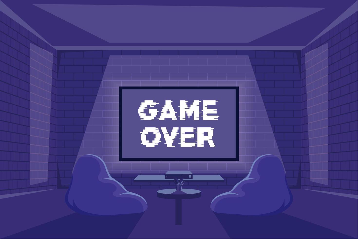 game over lettering in display vector