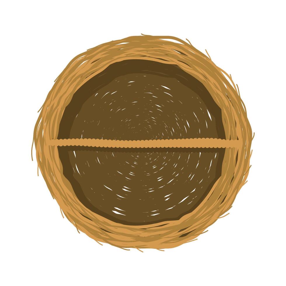 basket straw airview vector