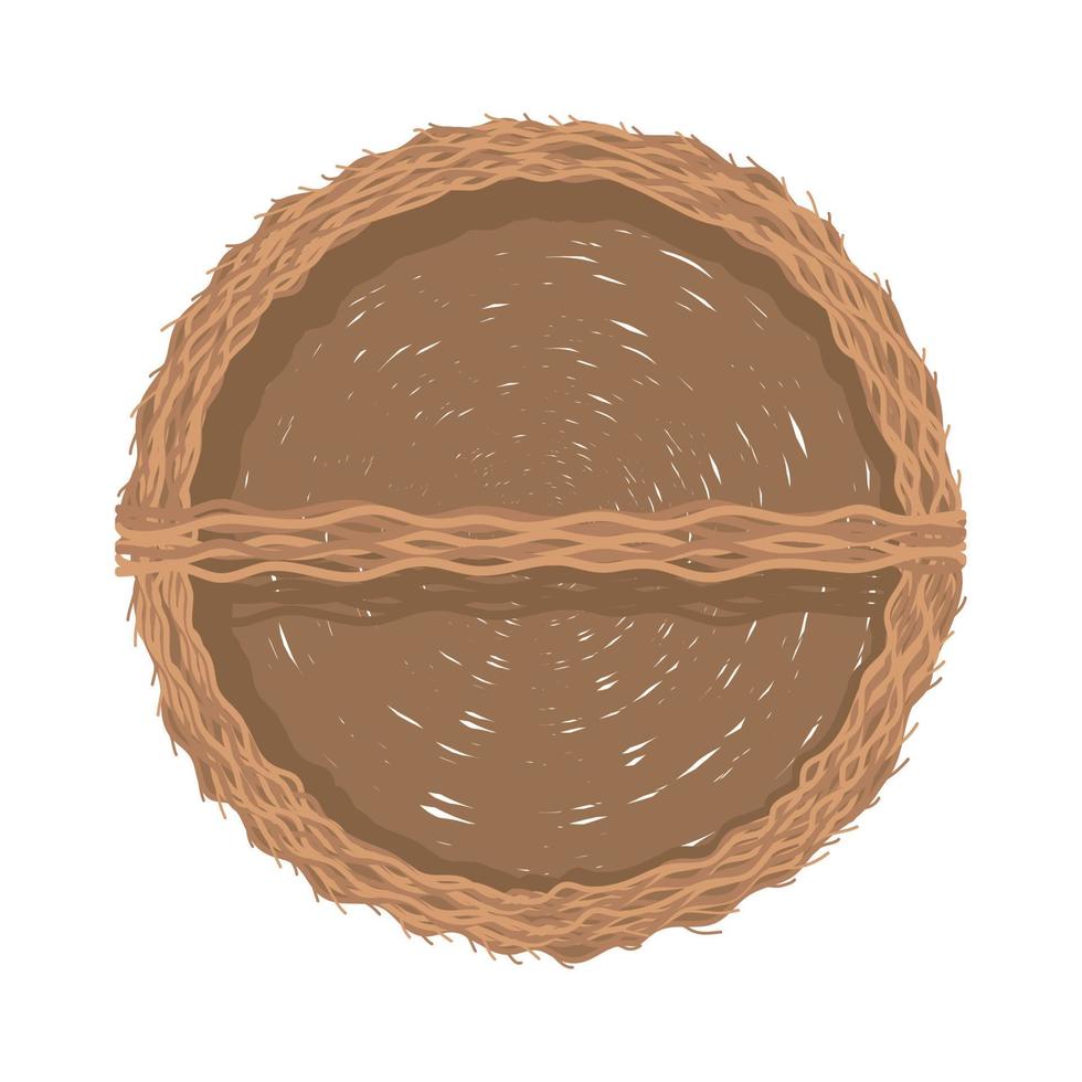 ornamental basket straw airview vector