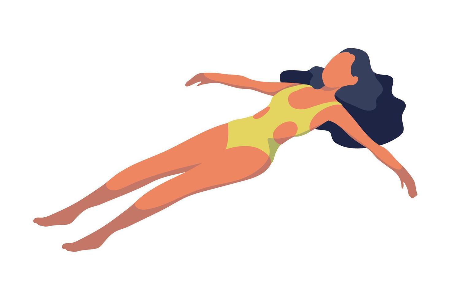 woman vacationer wearing swimsuit vector