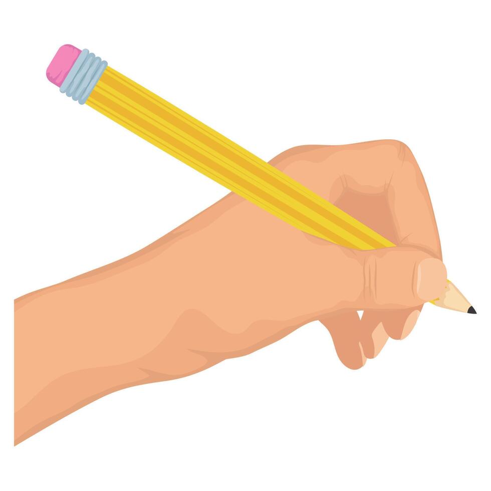 left hand writing vector