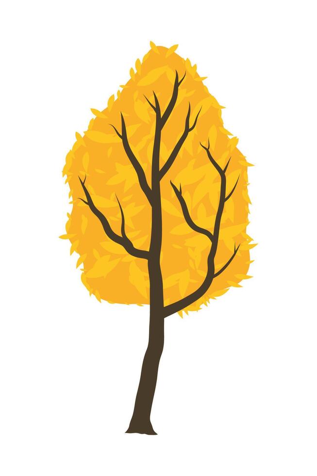 autumn season yellow tree vector