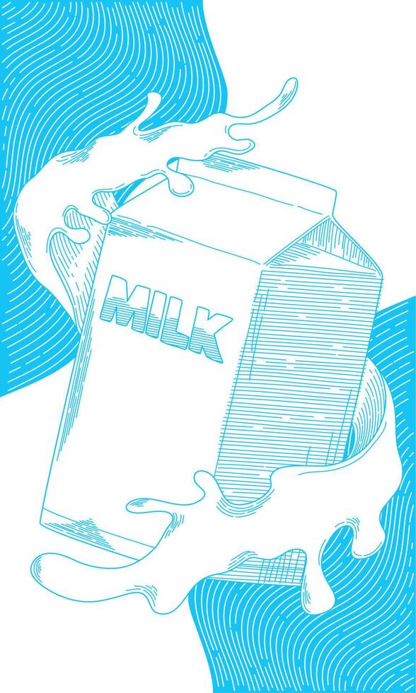 milk box splashing vector