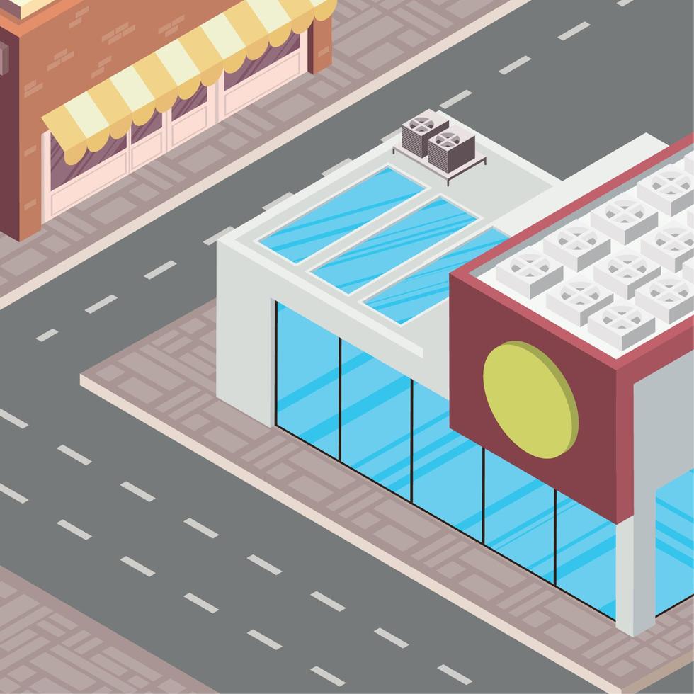 building store on the street vector