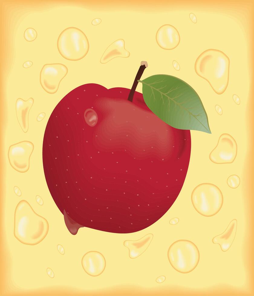 cartel de fruta de manzana realista vector