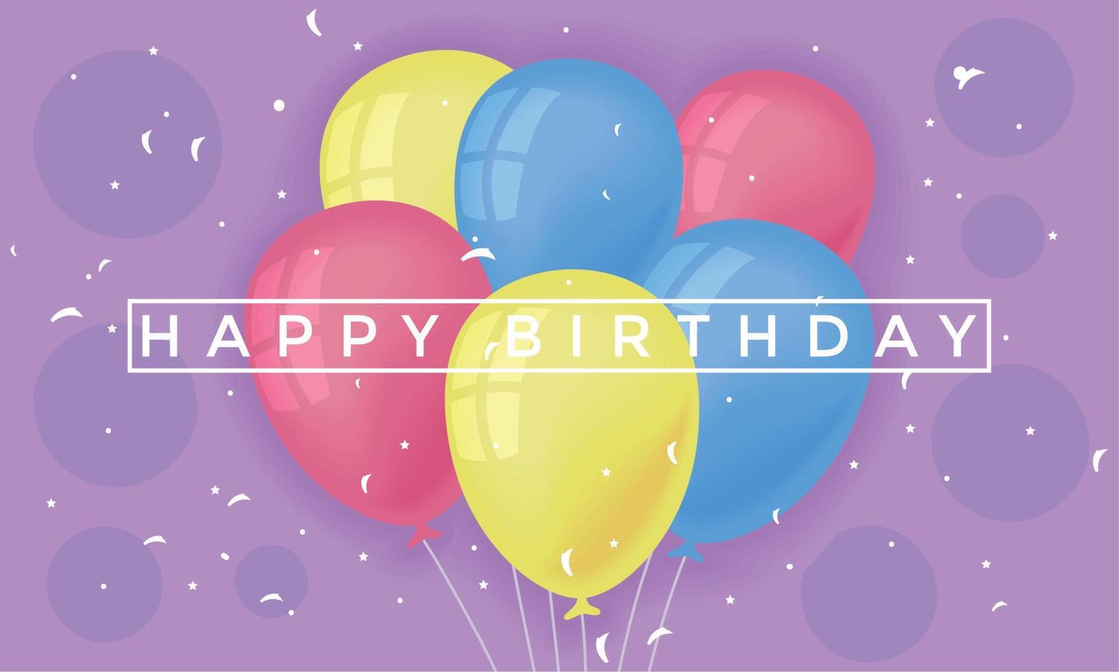 happy birthday lettering postcard vector