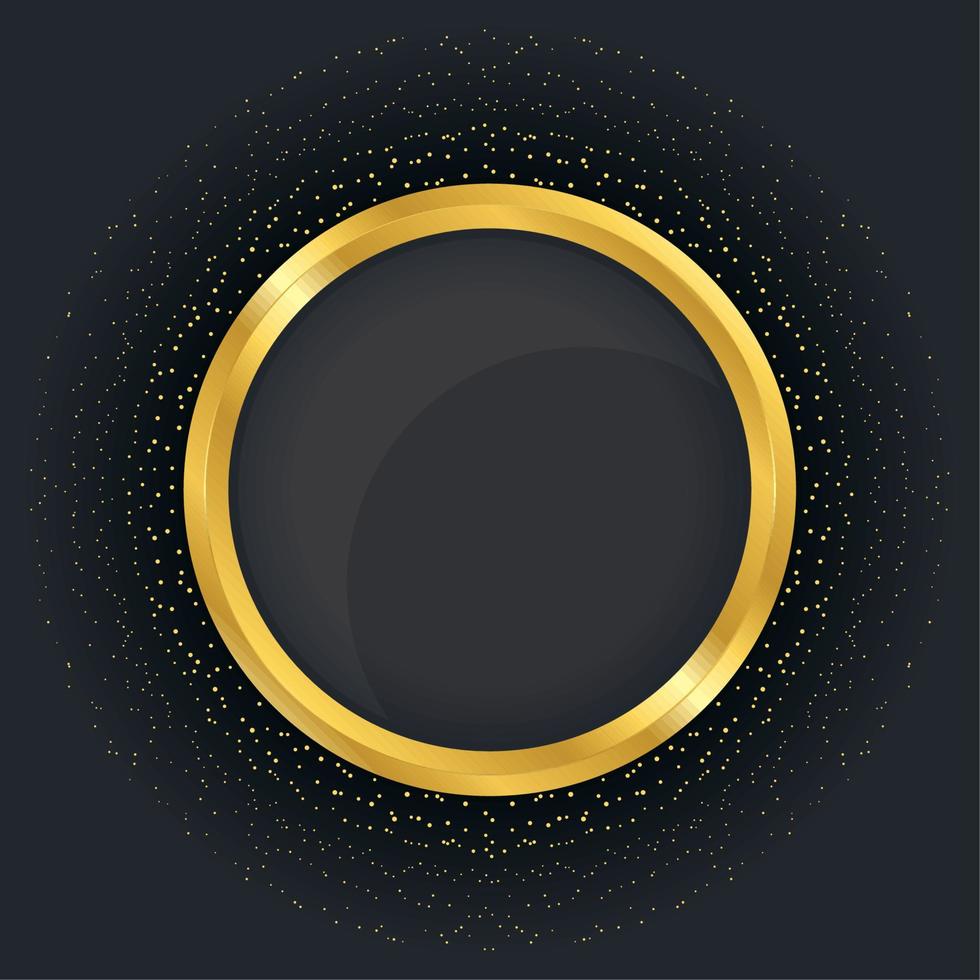 golden circular frame vector